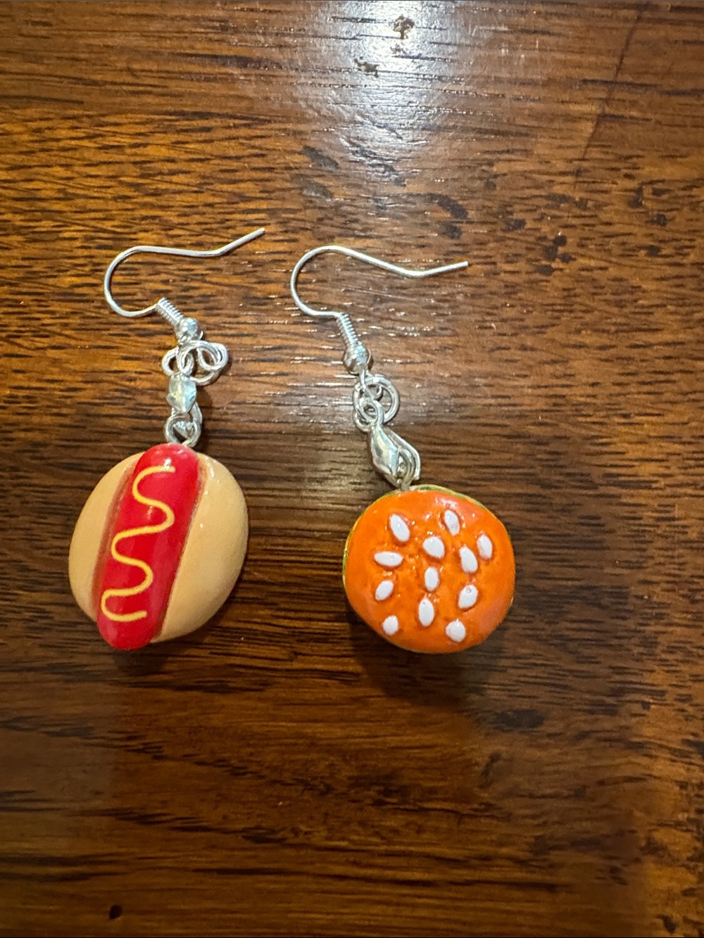Hamburger & Hotdog Charm Earrings for Women -2 pairs for $16